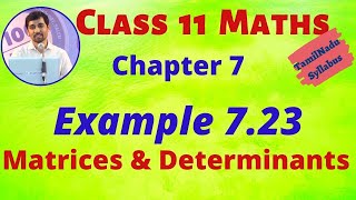 TN 11th Maths Matrices and Determinants Example 7.23 Chapter 7  AlexMaths TamilNadu Syllabus