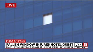 Guest injured after window fell from hotel near Las Vegas Strip