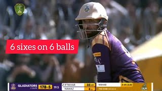 Iftikhar ahmad hits six sixes in an over vs Wahab Riaz I Brutal power hitting by IFTIMANIA