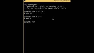 How to add two integer numbers in java using jshell on windows?