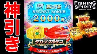 【超激レア】シークレットクラス『タカラツボタコ』をゲット！一撃メダル2999枚│ラウンドワンの釣りスピリッツ【フィッシングスピリッツ】