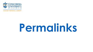 Permalinks