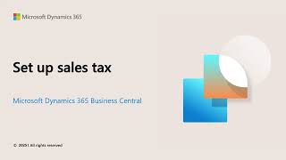 How to set up sales tax in Business Central