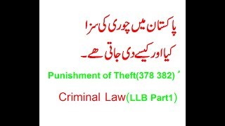 Punishment of Theft ( U/S 378  to  382)