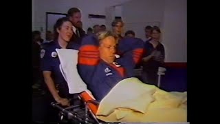 Steven Clark knee injury - 1990 - Melbourne Demons - Round 3 v Essendon - AFL