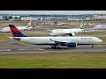 London Heathrow Airport Sunset Departures from Courtyard Hotel. Summer evening Planespotting in 4K