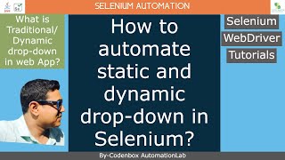 Selenium_Part 9: The Real Difference Between Static and Dynamic Drop-Down in Selenium