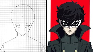 How to draw Joker ( Persona 5 ) - Step by Step - Fanart Study