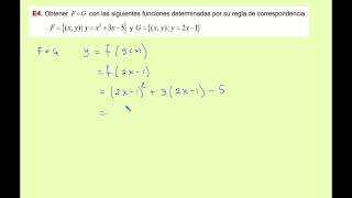 Operaciones con funciones. Ejercicio 04 resuelto paso a paso. Composición de funciones.