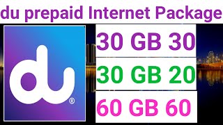 Du Sim Prepaid Internet Package Monthly | Du Sim Internet Plan | Du Sim Internet offer
