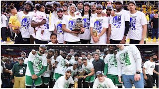 Golden State Warriors and Boston Celtics Full Celebration on advancing to the NBA Finals