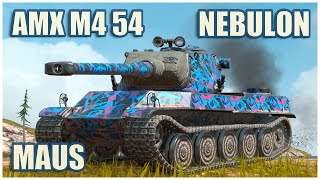 Maus, AMX M4 mle. 54 & Nebulon • WoT Blitz Gameplay