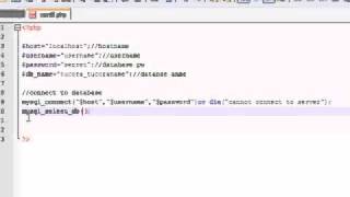 PHP Tutorial - 28 - Creating Connection and Tables for Game.flv