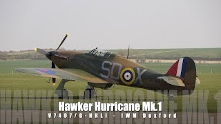 'Fire Breathing' Hawker Hurricane - Air Test Start up, take off and landings - IWM Duxford