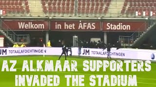 AZ Alkmaar vs. NEC Nijmegen 20.11.2021 AZ supporters invaded the stadium pyro hooligan