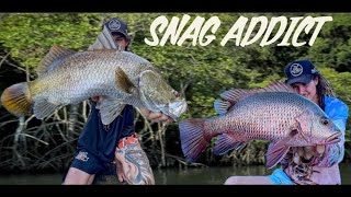 SNAG BASHING IN THE RIVERS OF NORTH QUEENSLAND AUSTRALIA