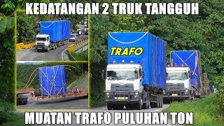 GEMPAR !!! Sitinjau Lauik Kedatangan Truk Muatan Trafo Puluhan Ton