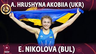 Alina Hrushyna Akobiia (UKR) vs Evelina Nikolova (BUL) - Final // European Championships 2022