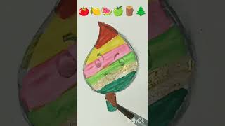 Tree patta 🍅🍋🍉🍏🪵🌲 colouring #shorts #short #art  #drawing  #satisfying