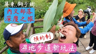 屏東獅子鄉內文部落🚗濕地步道新玩法｜原住民如何玩含羞草和野薑花，生吃野生橄欖、月桃籽、咖啡豆｜