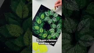 Christmas wreath tutorial / Poinsettias / Leaf painting / Acrylic painting for beginners