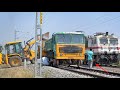 JCB 3DX Loading Small Stone in Rail Truck and Spreading in Railway Track | jcb and Truck
