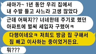 【톡썰사이다】1년만 같이 살면 하남에 아파트를 주겠다고 약속한 시부모님, 약속한 날이 되자 세입자 구했다며 배쨰라는데/사이다사연/드라마라디오/실화사연/카톡썰/네이트판/카카오