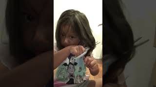 Adorable five year old caught cutting her own hair