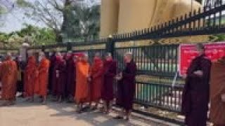 Monks join Myanmar anti coup protests