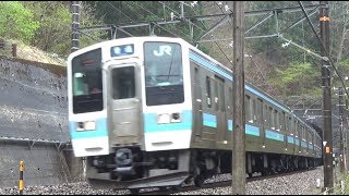 【中央本線　普通列車　211系】4 minutes of a local train running on Chuo Main Line