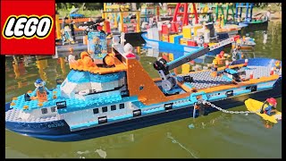 LEGO 60368 in the NEW City Harbor with real water Port Docks Cargo Freight Ship Coast Guard Fishing
