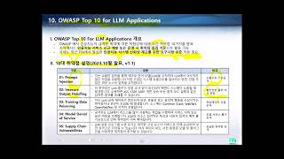 주요 논문지 특강 시리즈 - 10 (OWASP Top 10 for LLM Applications을 설명하시오.)