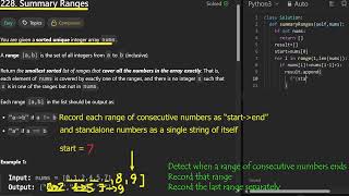 Leetcode 228. Summary Ranges 💫📌 Range Complete? Note & Repeat! 🏆