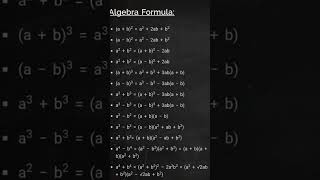 SRKT School || Algebra Formulas.