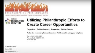 Utilizing Philanthropic Efforts to Create Career Opportunities