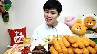 꽃돼지 대게다리튀김에 무말랭이 여수갓김치 먹방[Mostly fried kimchi]mukbang eating show 吃播