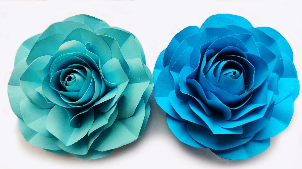 How To Make A Creative Blue Rose Flower At Home Diy Paper Craft