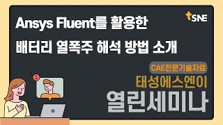 [태성에스엔이 2021 열린세미나] Ansys Fluent를 활용한 배터리 열폭주 해석 방법 소개