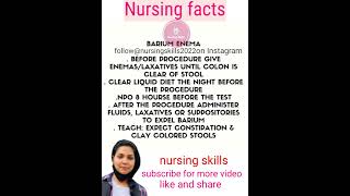 Barium enema | nclex nursing interventions for barium enema | #aiimsnorcet #youtubeshorts