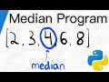 Median Program in Python | Python for Math