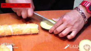 How to make Atlantic Salmon rainbow rolls sushi