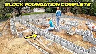 Building A Concrete Block Foundation - Start To Finish