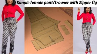 How to Draft a Female Pant/Trouser with Zipper fly and Pocket  Step by Step....