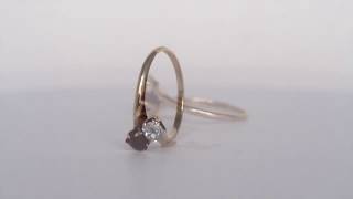 1880s Victorian 9K Yellow Gold GIA Certified .39ct Old Mine Brilliant Cut Diamond Engagement Ring