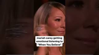 mariah carey gets so emotional listening to “when you believe” #shorts