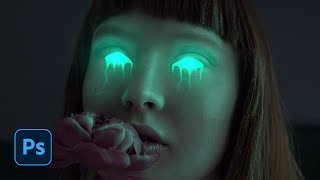 Photoshop Tutorial | Neon Glowing Eyes Effect