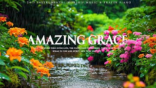 Amazing Grace | Instrumental Worship Piano \u0026 Scriptures \u0026 Spring Flowers | Inspirational CKEYS