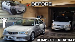 We did a COMPLETE RESPRAY on my Dad's Toyota Corolla (20valve LOOK ALIKE!)