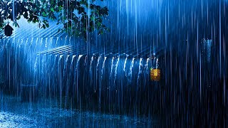 Relax and Heal with Rain Shower \u0026 Distant Thunder on a Stormy Night at a Cozy Cabin