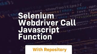 selenium webdriver call javascript function